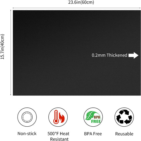 Oven Liners for Bottom of Oven-23.6x15.7 Inch Heavy Duty Non-stick Reusable Oven Spill Protector Mat Kitchen Accessory for Gas Electric Oven,Toast...