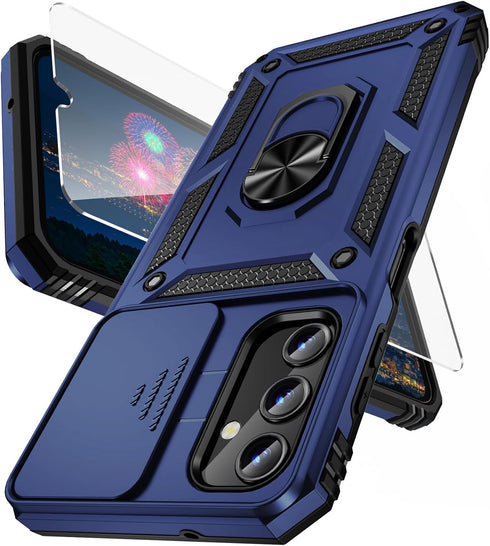 for Samsung Galaxy A35 5G Case with Camera Lens Cover, HD Screen Protector, 10 FT Military Grade Drop Protection, Magnetic Ring Holder Kickstand P...