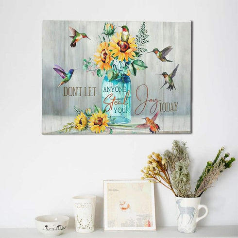 Bulldog Leather Works Abstract Hummingbird Sunflower Wall Art Canvas Inspirational Quotes Poster Farmhouse Flowers Artwork Modern Home Decorations...
