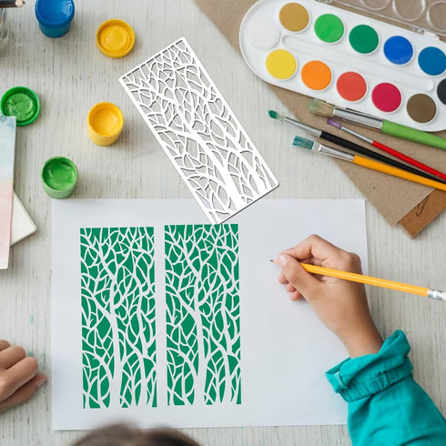 15 Pieces Stencils for Painting, Border Leaf Stencil Template Plant Furniture Cake Decorative Stencils for Wood DIY Craft Canvas Fabric Home Decor...