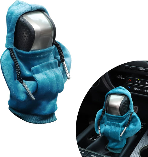Car Shifter Knobs Cover Hoodie, Car Gear Shift Knob, Cute Hoodie for Car Gear, Automatic Shift Knobs Decoration, Car Interior Accessories(Blue)...