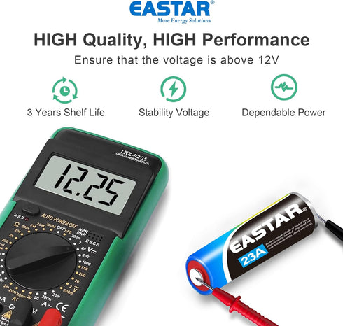A23 12 Volt Battery - Alkaline A23 12V Batteries (6 Pack) for High-Powered Devices, Long Lasting 23A 12V Battery 55mAh for Ceiling Fan Remotes, Ga...