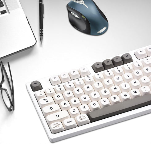 Keycaps,120 Key PBT Keycaps, MA Height Cross Shaft keycaps, Suitable for 61/64/68/84/87/98/104 Key Mechanical Keyboards (Only Sell Keycaps) (Grey)...