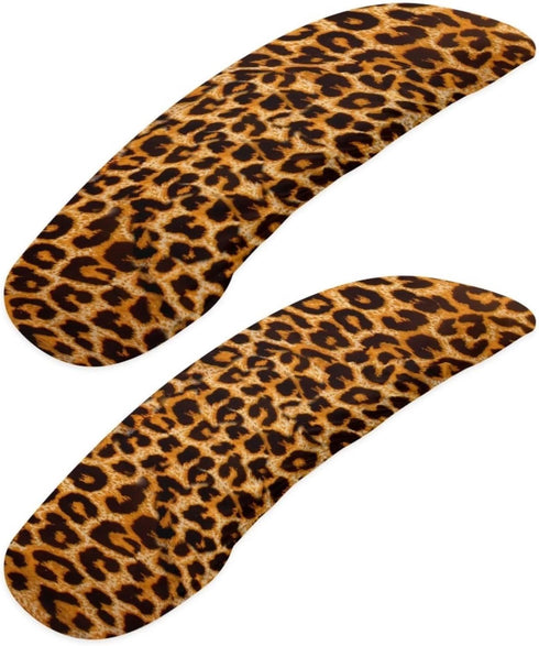 Brown Leopard Print 1 Pair Durable Office Chair Armrest Covers, Stain Resistant Nonslip Fabric Protect Cover for Computer Gaming Desk Rotating Cha...
