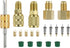 R410A R134A Adapters Mini Split Adapter Fitting Kit 5/16" SAE 1/4" SAE Flare, 1/2 Acme 1/4" SAE Female to Male Brass Fitting Kit with Valve Core R...