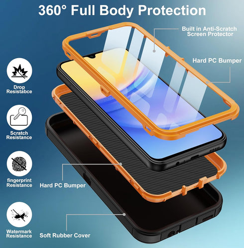 for Samsung Galaxy A15 5G Case,with Built in Screen Protector Heavy Duty Drop Protection,Full Body Rugged Shockproof Dustproof Protective Phone Co...
