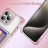 MZELQ for iPhone 15 Pro Max Case, Card Holder Camera Protection Cover + Screen Protector, Push-able Kickstand Case Four Corner Protection Shockpro...