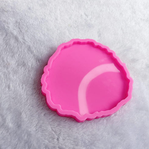 2pc 4.33inch and Thickness 0.6cm Resin Coaster Molds with 2PCS Silicone Molds, Tray Rolling Molds for Resin, Agate Coasters Epoxy Molds Making Fau...