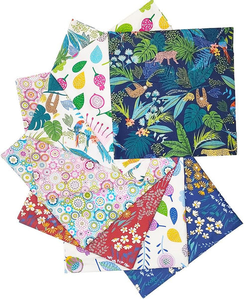 Fat Quarters Fabric Bundles, 8 Pcs 20x20inches(50x50cm) Sewing Patterns Quarter Precut Fabrics for Quilting Squares Sheets, Premium Cotton Bundle ...
