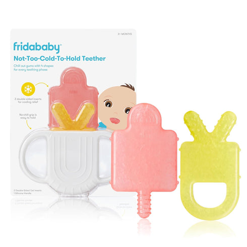 Frida Baby Silicone Teething Toys, 4-in-1 Teether for Babies & Infants, Teething Relief for 0-18 Months, Not-Too-Cold-to-Hold Baby Teether, BPA-Fr...