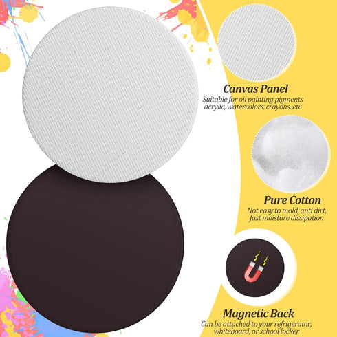 25 Pcs Magnetic Painting Canvas Panel Magnetic Mini Canvas Boards Canvas Blank Canvases for Painting Art Gift DIY Decor(2.5")...