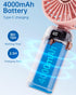 2Pack Portable Handheld Fan, 4000mAh Rechargeable Personal Fan with 5 Speeds, Hand Held/Desk/Neck Fan 3 in 1 Mini Fan with Base, LED Display Folda...