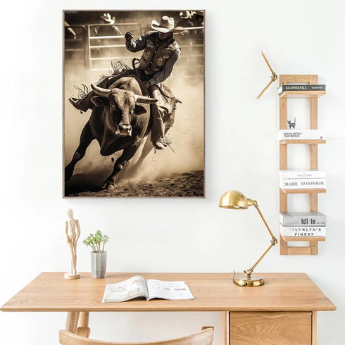 LEARTDYY DIY 5D Diamond Art Kits Painting for Adults Western Cowboy Bull Riding Rodeo 30x40cm/12x16inch...