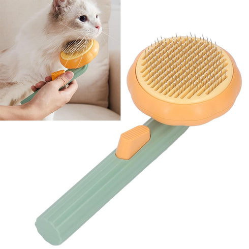 Pet Grooming Brush, Portable Self Cleaning Pet Slicker Brush Cute Indoor Cat Pumpkin Hair Brush Dog Brush for Shedding Short and Long Haired Gogs,...