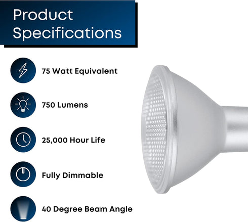 Feit Electric LED PAR30L Bulbs, 75W Equivalent, Dimmable, 3000K Bright White, 750 Lumens, 22 Year Lifetime, E26 Base, PAR30 Flood Lights, Spotligh...