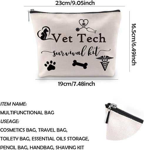 WCGXKO Veterinary Technician Gift Vet Tech Survival Kit Portable Travel Accessories Toiletry Bag Makeup Bag...
