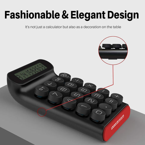 Mechanical Switch Calculator,Handheld for Daily and Basic Office,10 Digit Large LCD Display (Black)...