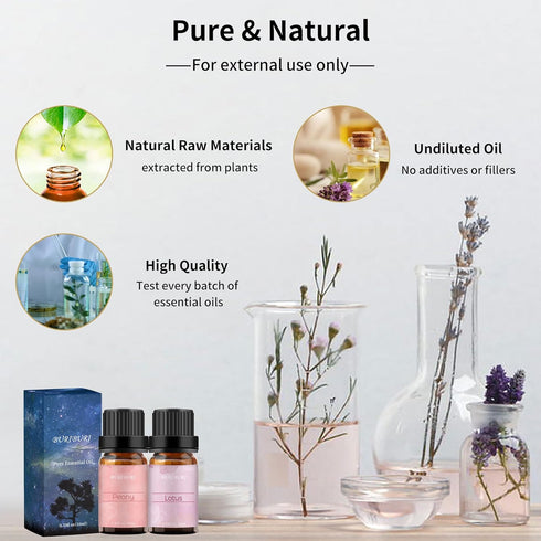 BURIBURI Lotus Essential Oil and Peony Essential Oils Gifts Set 2Pack, 100% Pure Natrual Flower Diffuser Oil for Massage, Soap Making, Skin Care, ...