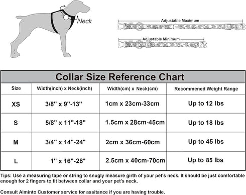 Dog Collar, Cute Floral Pattern, Soft and Adjustable Collar with Quick Release Buckle (XS (Neck 9-13", Width 3/8"), Hawaiian Blue)...