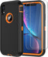 for iPhone XR Case with 2 x Screen Protector, Heavy Duty Shockproof/Drop Proof/Dust Proof 3-Layer Military Protection Full Body Rugged Defender Du...