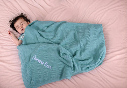 Soft Organic Cotton Knit Receiving Blanket - 100% Luxury Organic Cotton - Soft Warm Cozy Unisex Swaddle Stroller Crib Blanket for Newborns, Infant...