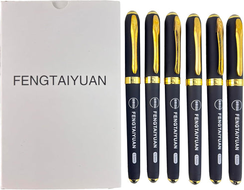 Fengtaiyuan P18Prox6, Gel Pens, Black Ink, Extra FIne 0.5mm, Writting Pens, Smooth, 6 Pack (P18Prox6)...