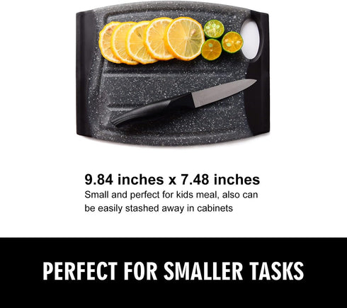 Mini Cutting Board, 7.48" Plastic Cutting Board for Kitchen, Small Cutting Board with Multiple Juice Grooves, Dishwasher Safe, Non-Slip, BPA Free,...