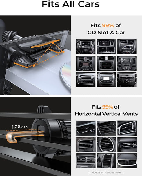 LISEN CD Slot Phone Holder, Adjustable CD Phone Holder for Car Phone Mount for iPhone Car Holder Mount Ultra Sturdy Vent Cell Phone Holder Mount f...