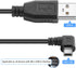 PASOW Mini USB Power Cable 90 Degree Right Angle (No Data Transfer) - USB 2.0 A-Male to Mini-B Car Vehicle Power Suppy Cord for Dash Cam (11.5FT)...