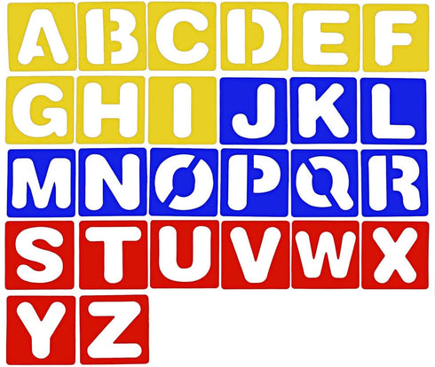 TecUnite 26 Pieces Alphabet Stencils Set Plastic Letter Stencils for Painting Learning, DIY Craft Decoration (3 x 3 Inches)...