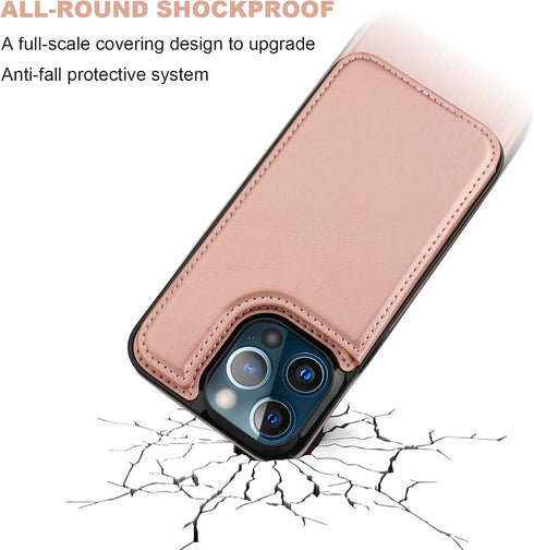 ONETOP Compatible with iPhone 13 Pro Max Wallet Case with Card Holder,PU Leather Kickstand Card Slots Case, Double Magnetic Clasp and Durable Shoc...