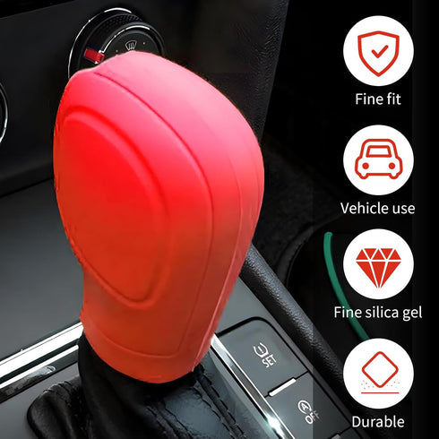 2 PCS Car Automatic Gear Shift Knob Cover, Anti-Slip Waterproof Silicone Vehicle Shifter Boots Cover, Universal Durable Automatic Knob Gear Lever ...