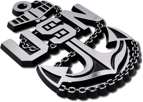 Elektroplate Officially Licensed USN Navy Anchor OEM Chrome Emblem for Cars, Trucks, and All Auto | Universal Fit at 3.25" x 2.1" | Weatherproof...