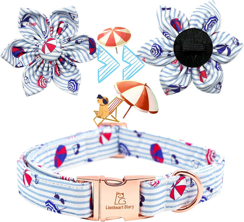 Lionheart glory Summer Dog Collar with Flower, Female Dog Collar Flower for Small Medium Large Dogs Adjustable Dog Flower Collar Bow...