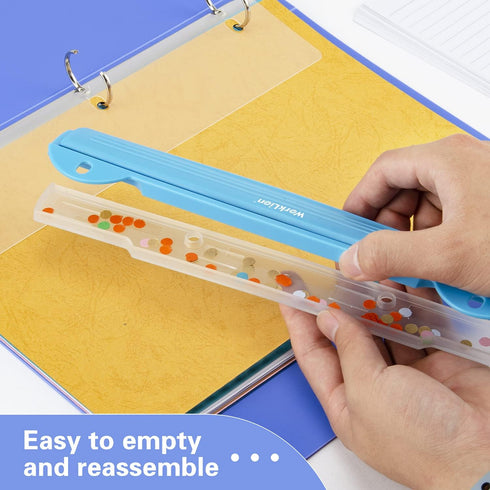 WorkLion Hole Puncher 3 Ring – Blue Portable Metal Hole Punch Single for Binder, 5 Sheet Capacity...