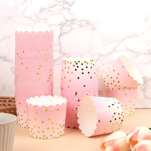 50 Pcs Colorful Greaseproof Paper Baking Cups Large 5 Oz Cupcake Paper Liners Disposable Muffin Cases Cupcake Holders Containers for Wedding Party...