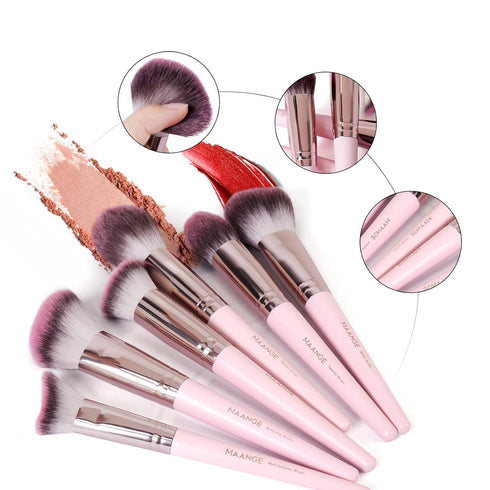 Makeup Brushes with Case, MAANGE 18 Pcs Professional Makeup Brush Set Premium Synthetic Face Kabuki Brush Kit Foundation Blush Powder Eyeshadow Br...