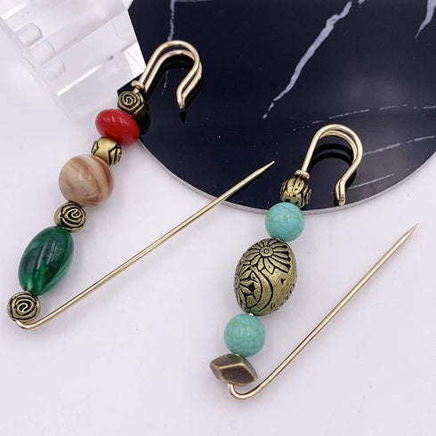 Shawl Scarf Clip Retro Style Ornament Safety Pin Brooch Jewelry Set 2 Pcs...