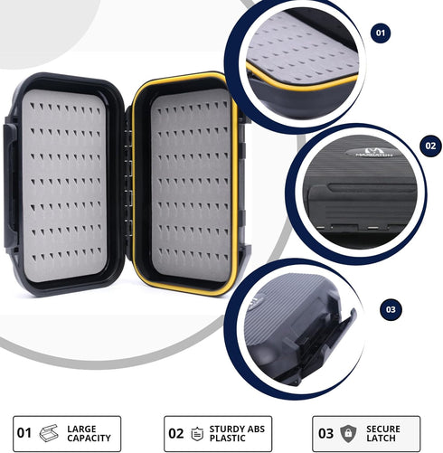 M MAXIMUMCATCH Maxcatch Waterproof Fly Box for Fly Fishing Double Sided Foam Insert(1PC, Easy Grip Foam)...
