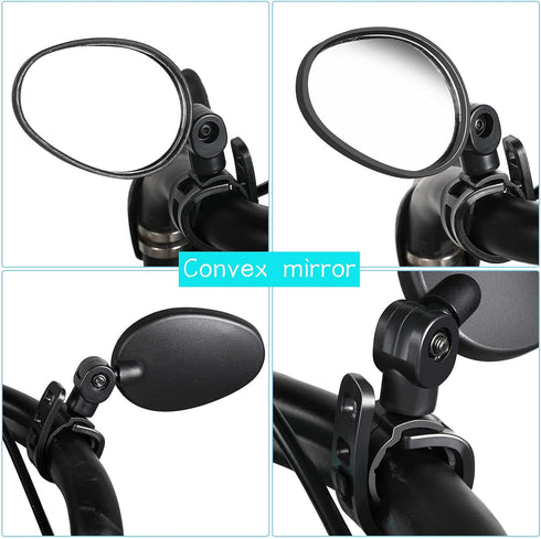 Hestya Bike Mirror 360 Degree Adjustable Safe Rotatable Handlebar Mirror Bicycle Mirror Cycling Rear View Mirror Shockproof Acrylic Convex Mirror ...