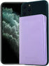 ID Card Holder for Back of Phone Leather Phone Wallet Stick On with Stand Flip Waterproof Leather Adhesive Wallet for Most Cellphones (Lavander)...