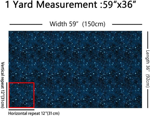 Galaxy Upholstery Fabric by The Yard, Outer Space Starry Sky Indoor Outdoor Fabric by The Yard, Universe Sparkle Stars Decorative Fabric for Uphol...