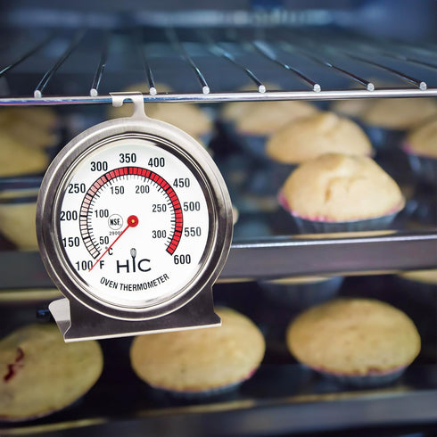 HIC Kitchen Roasting Oven Thermometer, Large 2.5-Inch Easy-Read Face, Stainless Steel...