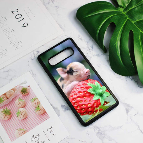 for Samsung S10e, Galaxy S10e, Durable Protective Soft Back Case Phone Cover, HOT12276 Baby Pig Strawberry...
