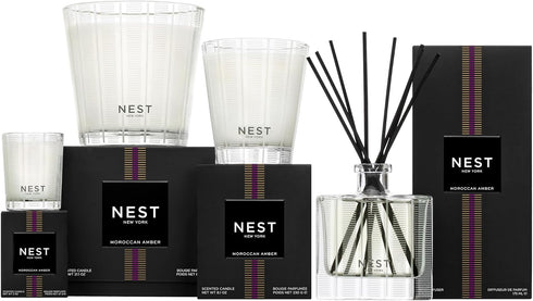NEST New York Scented Votive Candle, Moroccan Amber - 2 oz - Up to 28-Hour Burn Time - Reusable Glass Vessel...