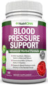 Blood Pressure Support Supplement - 13 Herbs & Vitamins - with Hawthorn, Hibiscus, Garlic & Olive Leaf Extract - Natural Supplement for Women & Me...