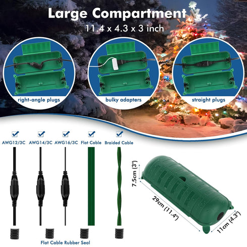 Restmo Extension Cord Safety Cover, IP44 Waterproof Connection Box, Weatherproof Electrical Enclosure Seal to Protect Outdoor Outlet, Plug, Holida...