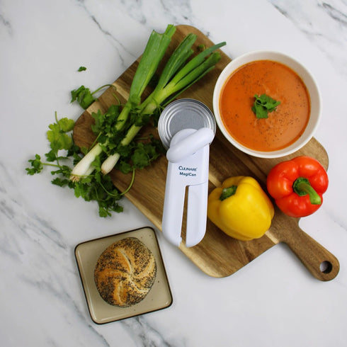 MagiCan Manual Can Opener - Heavy Duty Kitchen Gadget, Effortlessly Open Cans, White, Stainless Steel...