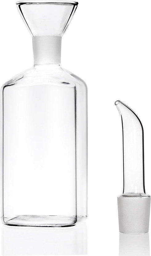 HAIZEEN 8 ounce/240 ml No Funnel Needed Olive Oil & Vinegar Dispenser Glass Cruet Decanter for Kitchen,Lab glassware seal handicraft Keeps Oil Fre...