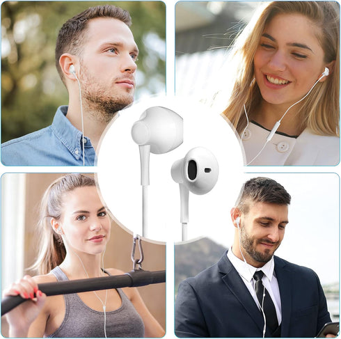 USB Type C Headphone 4 Pack, USB C Earphones Type C Headphones Stereo with Microphone Volume Control Compatible with Samsung Galaxy S20+/S21/S20/G...